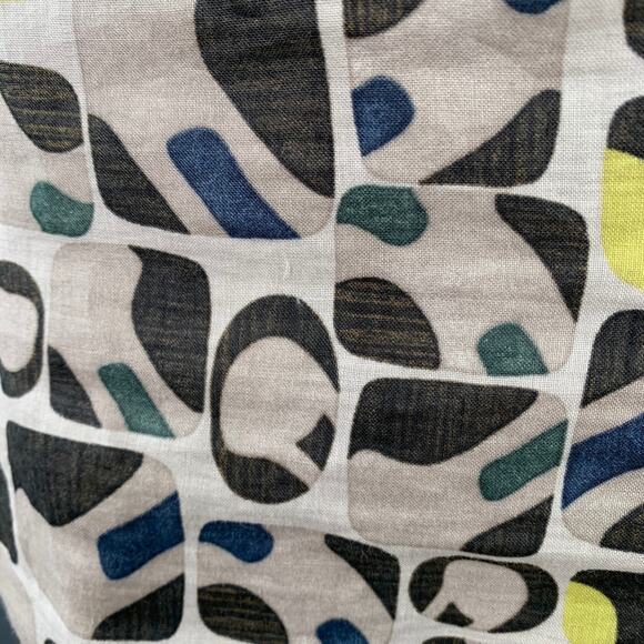 MAX MARA Size 8 Grey Multi Color Cotton Silk Abstract Short Sleeve Dress - Picture 5 of 7